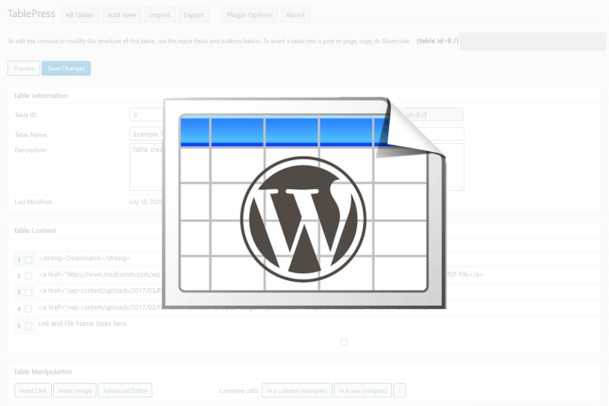 TablePress How to Replace Images in a Table